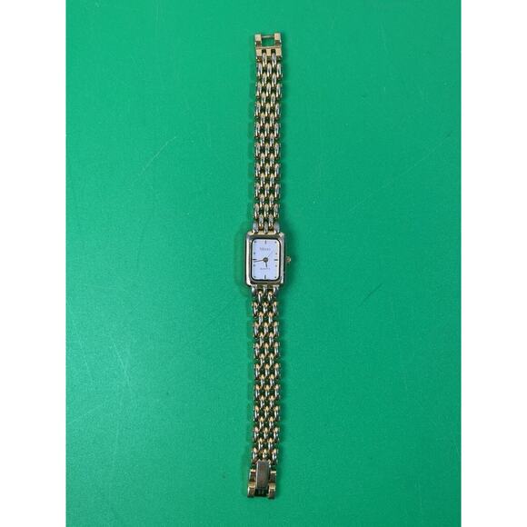 Monet Gold Tone Women’s Wrist Watch Japan Movement 6.5” Length - Picture 2 of 7